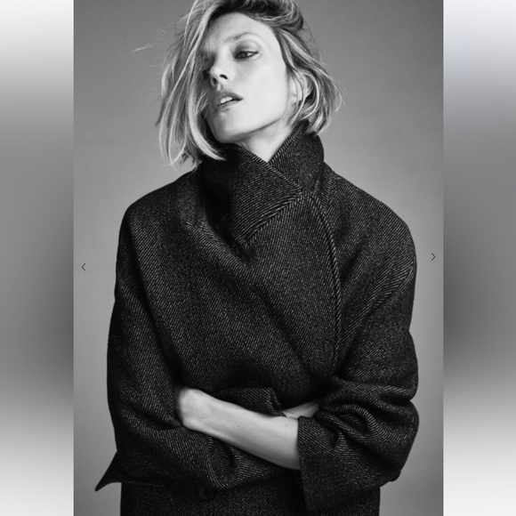 Zara Double Breasted Wool Coat - Picture 2 of 8